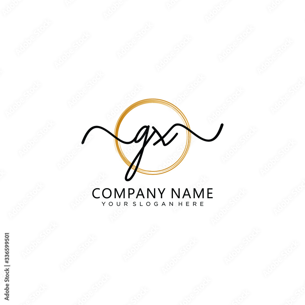 Obraz premium GX initial Handwriting logo vector templates