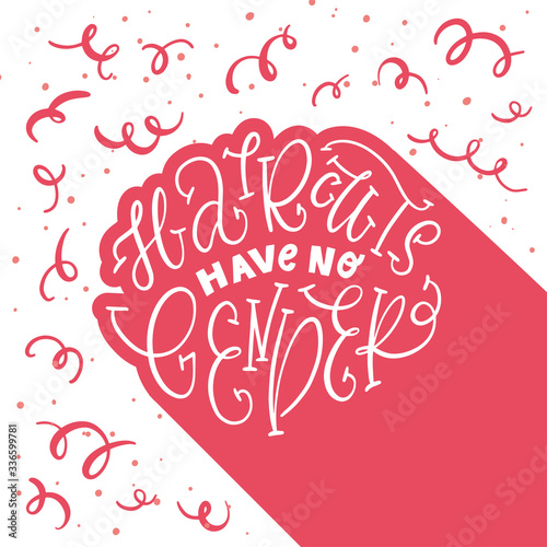 Quote lettering on black silhouette vector haircut