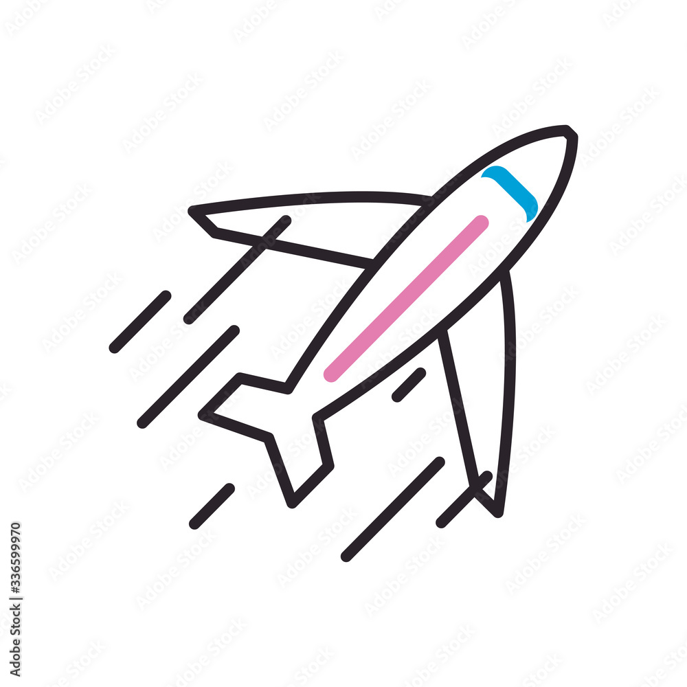 Isolated airplane fill style icon vector design Isolated airplane fill style icon vector design