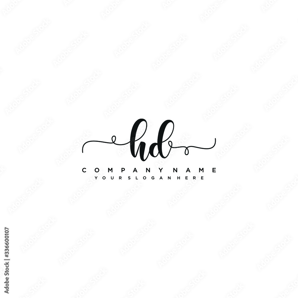 HD initial Handwriting logo vector templates