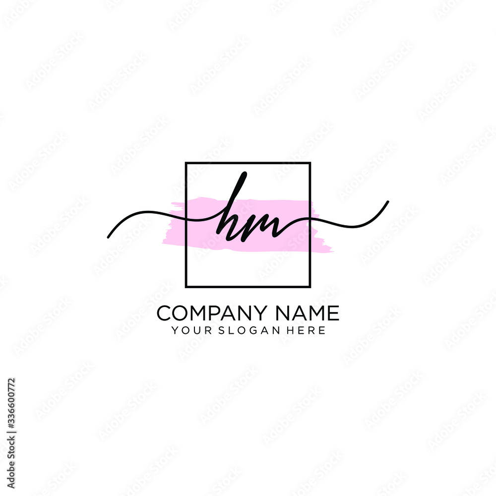 HM initial Handwriting logo vector templates HM initial Handwriting logo vector templates
