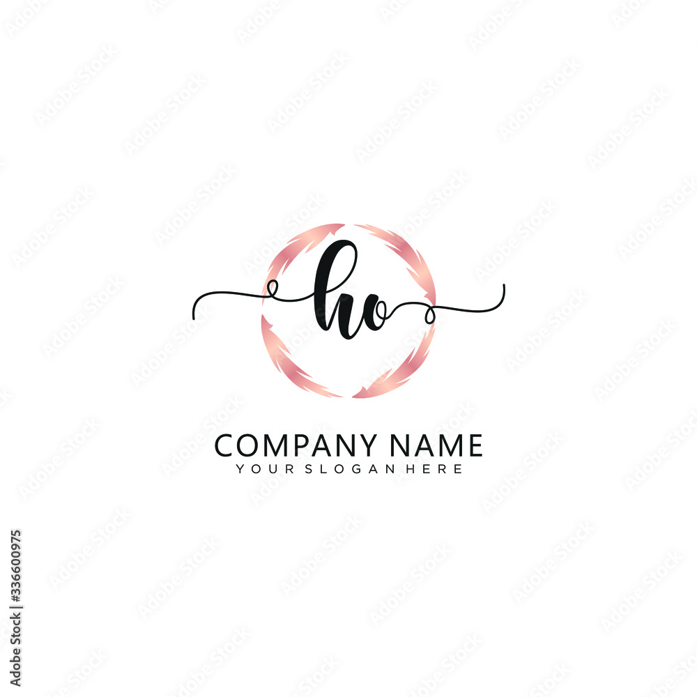 HO initial Handwriting logo vector templates HO initial Handwriting logo vector templates