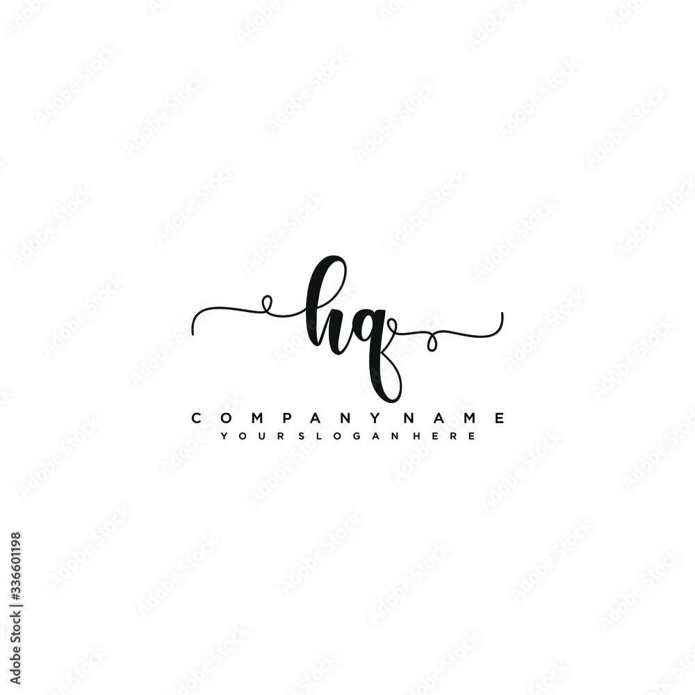 HQ initial Handwriting logo vector templates