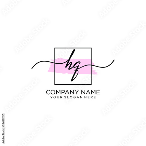 HQ initial Handwriting logo vector templates