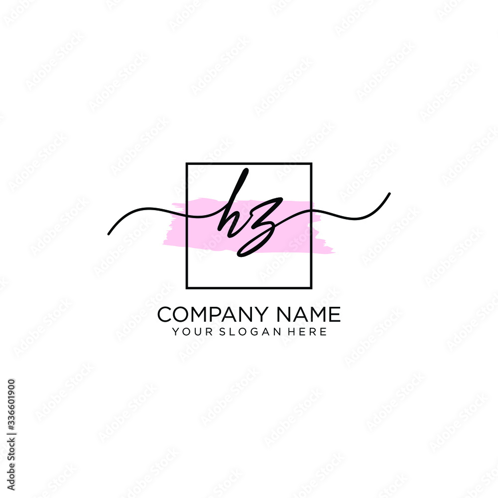 HZ initial Handwriting logo vector templates HZ initial Handwriting logo vector templates
