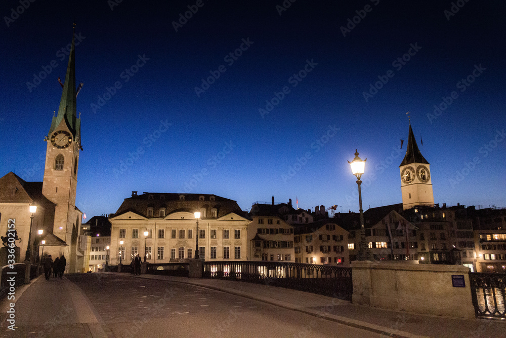 Fototapeta premium Zurich in Switzerland in early spring
