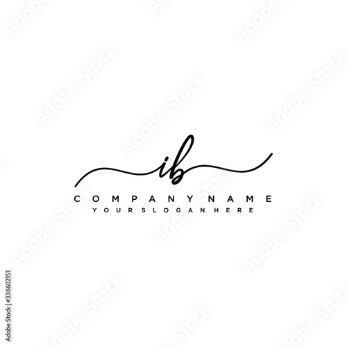 IB initial Handwriting logo vector templates