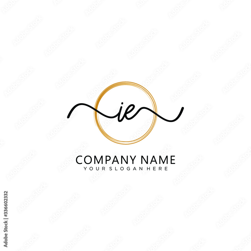 IE initial Handwriting logo vector templates IE initial Handwriting logo vector templates