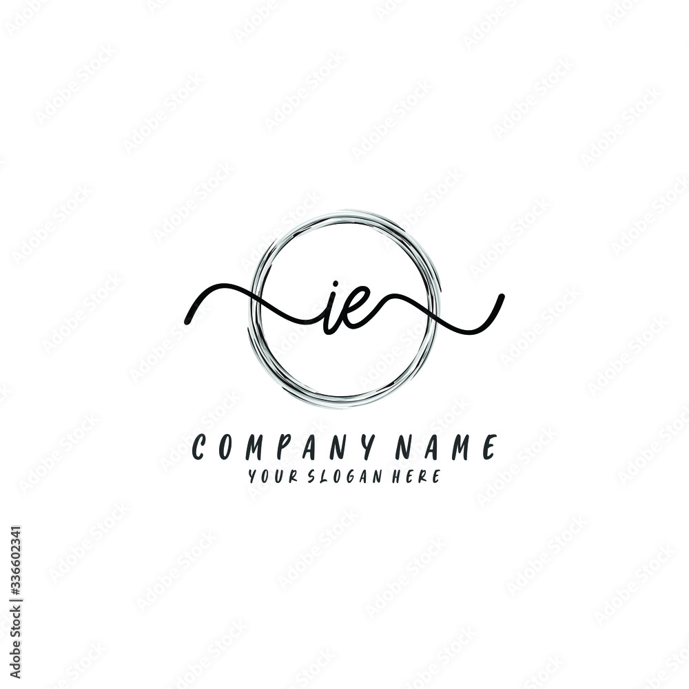 IE initial Handwriting logo vector templates IE initial Handwriting logo vector templates