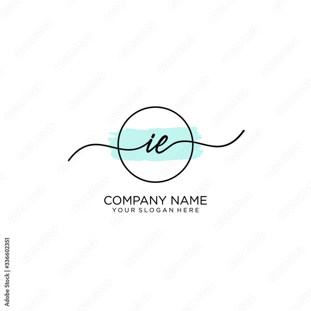IE initial Handwriting logo vector templates IE initial Handwriting logo vector templates