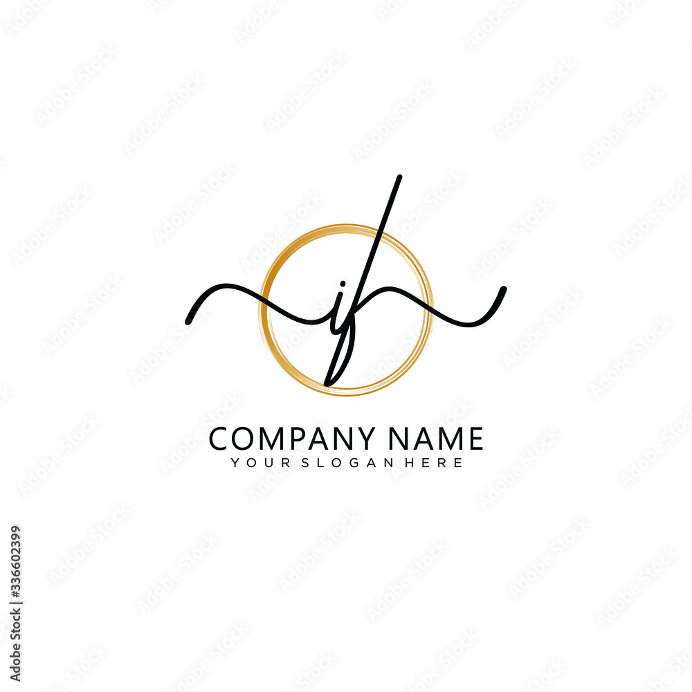 Obraz premium IF initial Handwriting logo vector templates