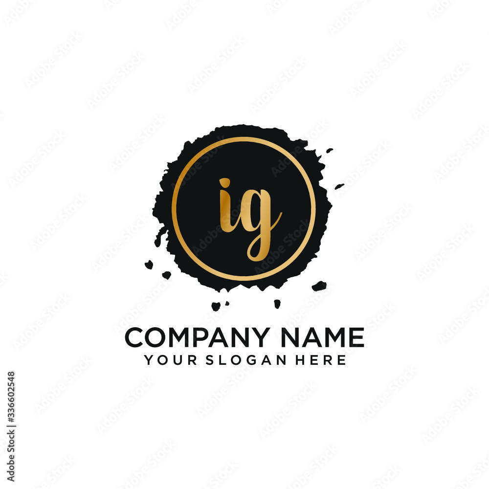 Fototapeta premium IG initial Handwriting logo vector templates