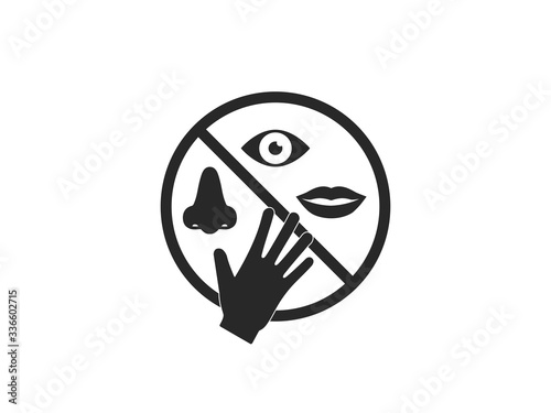 Avoid touching your face. Vector illustration, flat design.