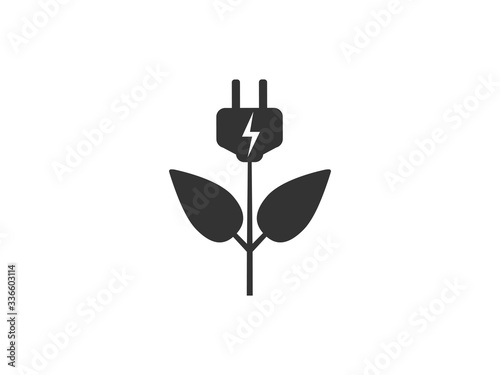 Eco energy icon. Vector illustration, flat design.