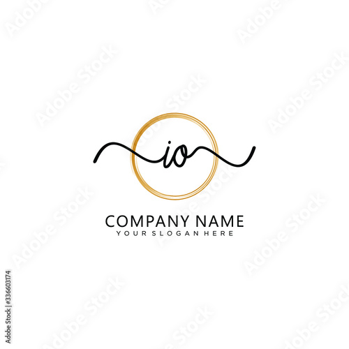 IO initial Handwriting logo vector templates