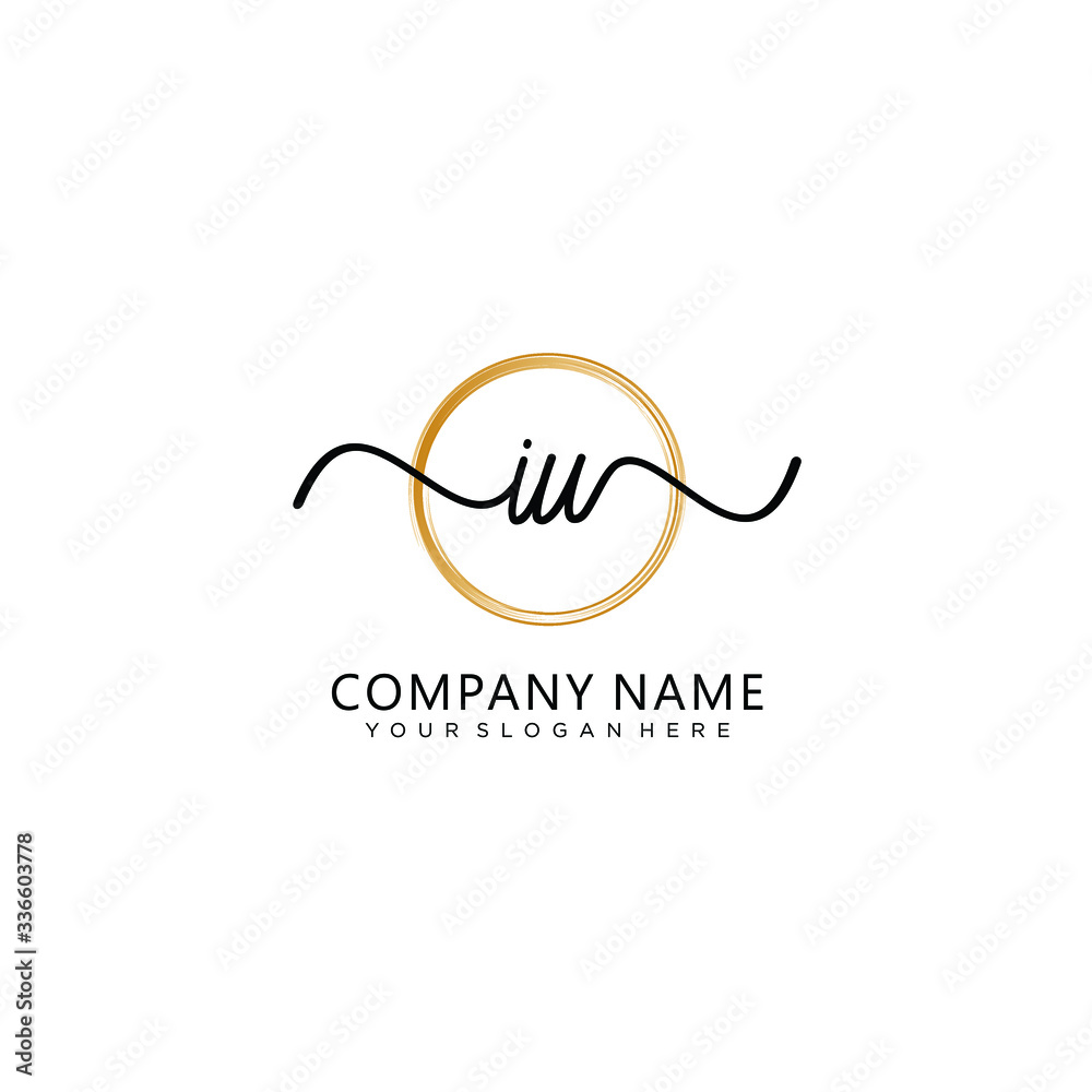 IU initial Handwriting logo vector templates IU initial Handwriting logo vector templates