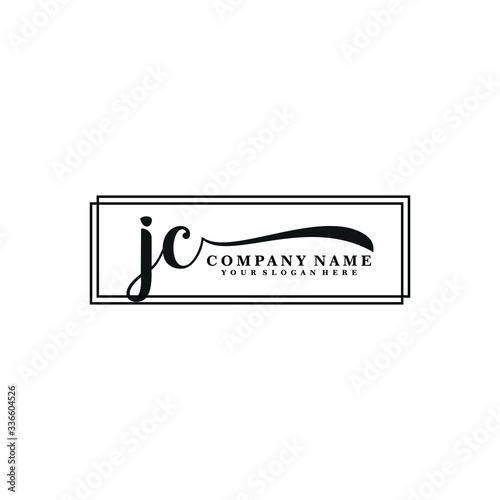 JC initial Handwriting logo vector templates