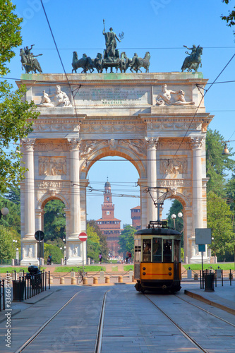 ARCH OF PEACE IN MILAN CITY IN ITALY 