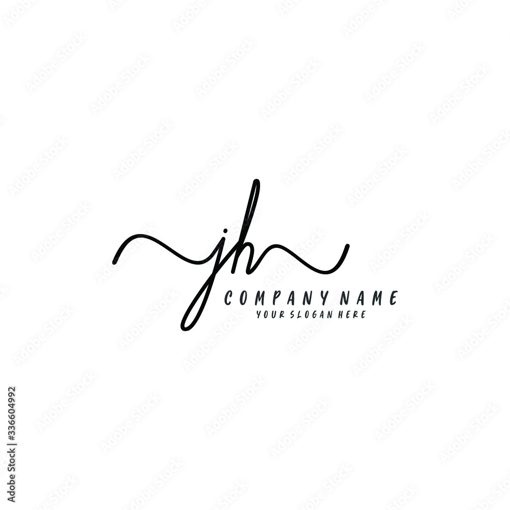JH initial Handwriting logo vector templates JH initial Handwriting logo vector templates