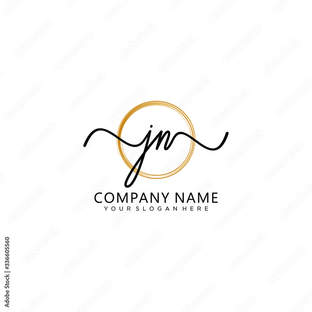 JN initial Handwriting logo vector templates