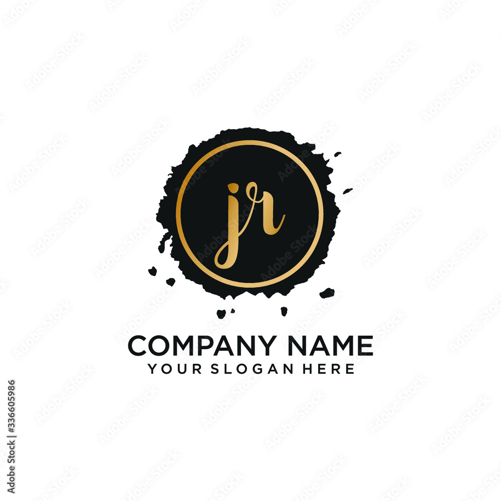 Fototapeta premium JR initial Handwriting logo vector templates