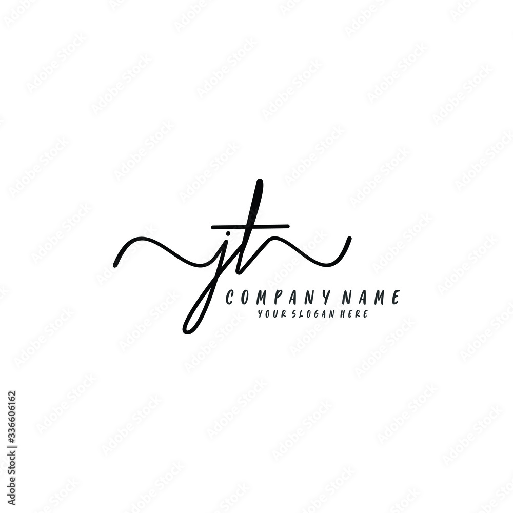 JT initial Handwriting logo vector templates JT initial Handwriting logo vector templates