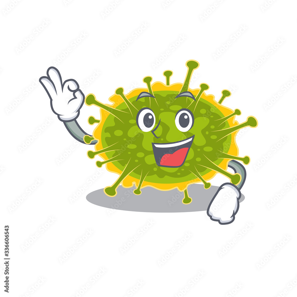insthoviricetes mascot design style with an Okay gesture finger insthoviricetes mascot design style with an Okay gesture finger
