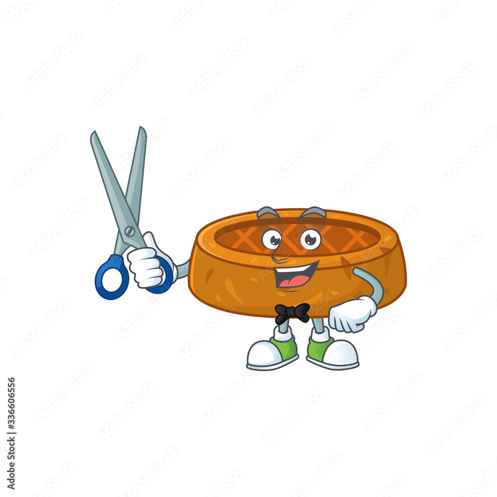 Cute Barber peanut cookies cartoon character style with scissor Cute Barber peanut cookies cartoon character style with scissor