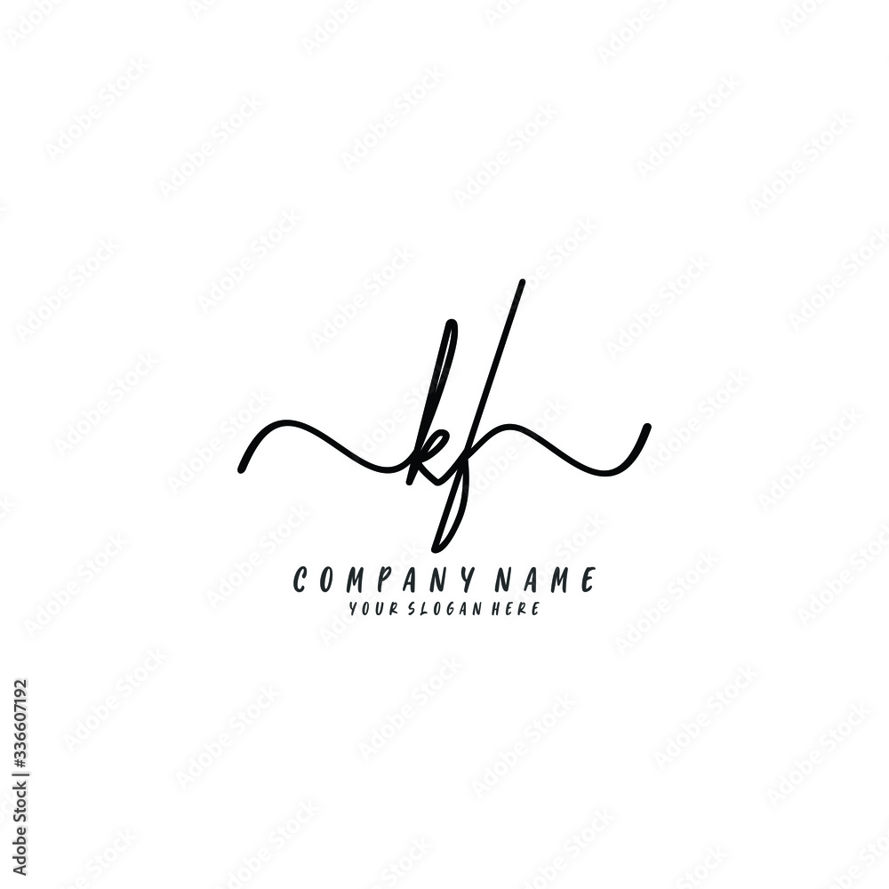 KF initial Handwriting logo vector templates KF initial Handwriting logo vector templates