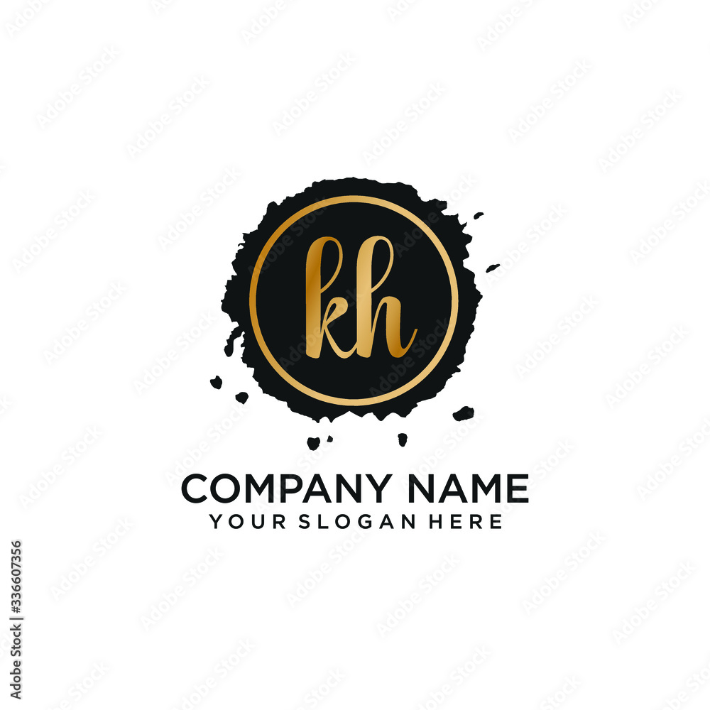 Fototapeta premium KH initial Handwriting logo vector templates
