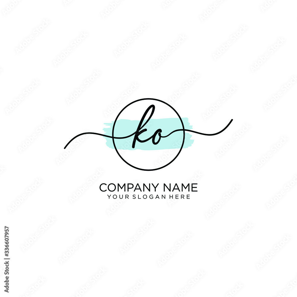 KO initial Handwriting logo vector templates KO initial Handwriting logo vector templates