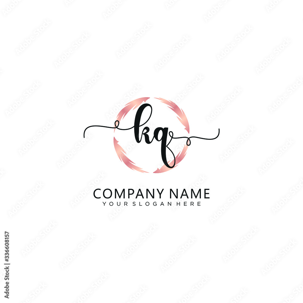 KQ initial Handwriting logo vector templates KQ initial Handwriting logo vector templates