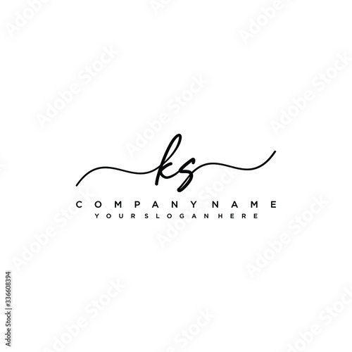 KS initial Handwriting logo vector templates