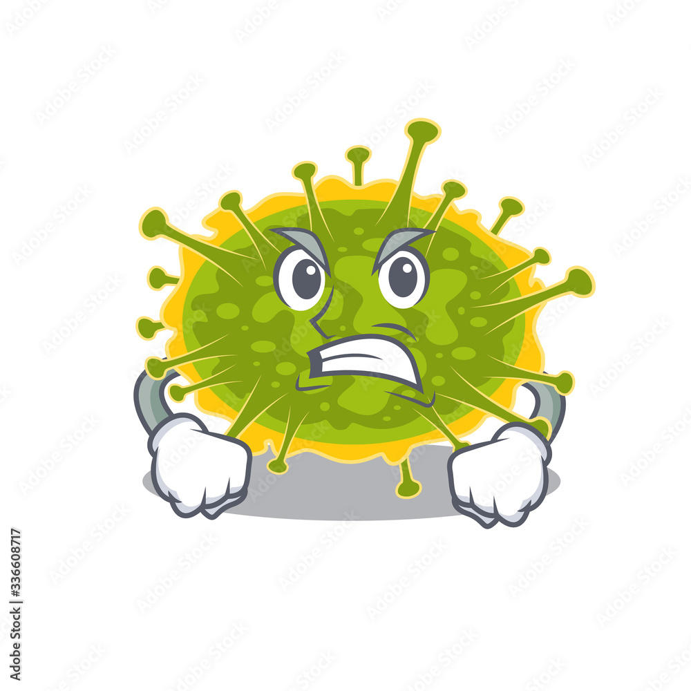 Mascot design concept of insthoviricetes with angry face Mascot design concept of insthoviricetes with angry face