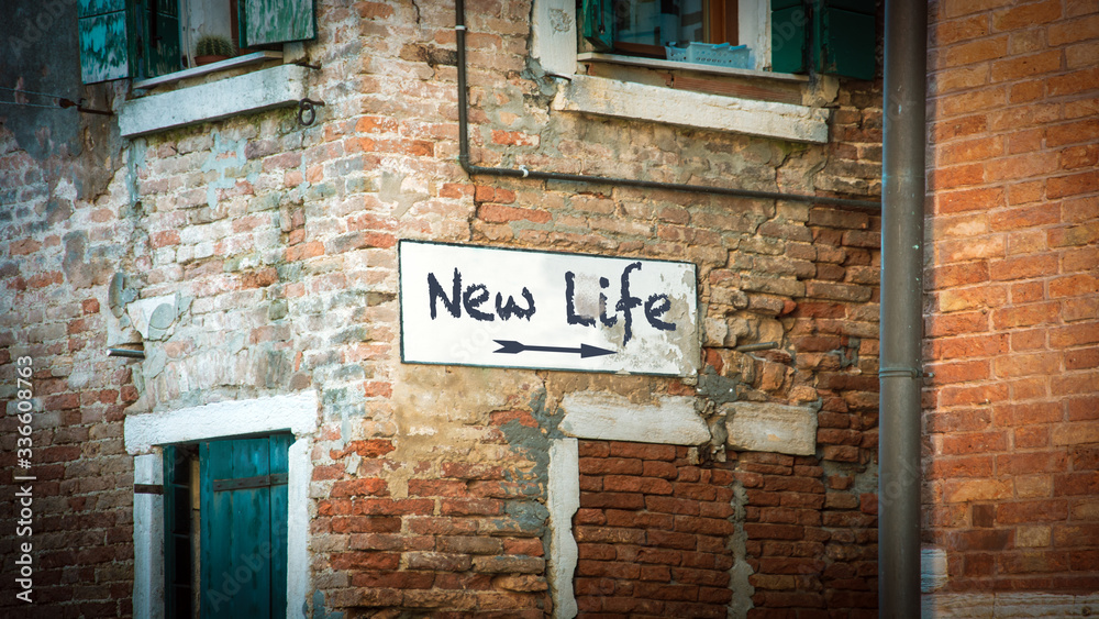 Obraz premium Street Sign NEW LIFE