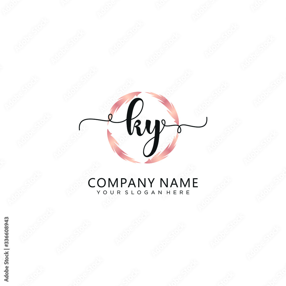 KY initial Handwriting logo vector templates KY initial Handwriting logo vector templates