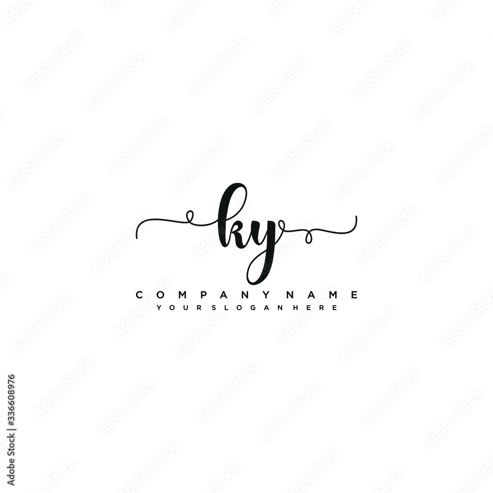 KY initial Handwriting logo vector templates KY initial Handwriting logo vector templates