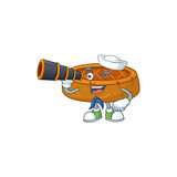 Peanut cookies in Sailor cartoon character style using a binocular