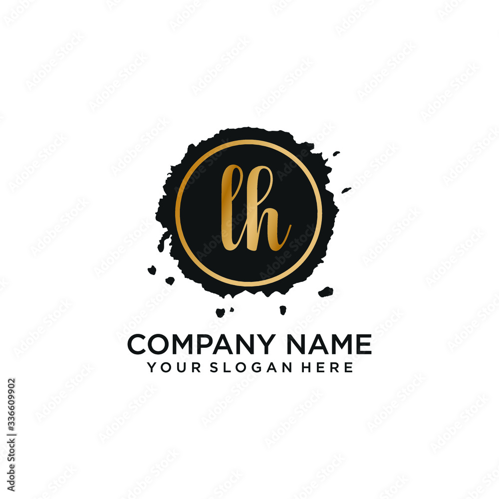 Fototapeta premium LH initial Handwriting logo vector templates