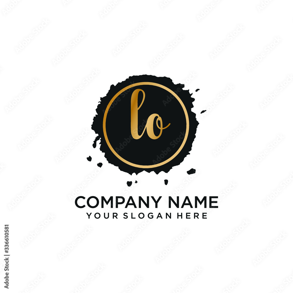 Fototapeta premium LO initial Handwriting logo vector templates