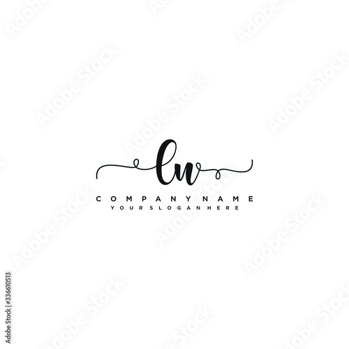 LN initial Handwriting logo vector templates