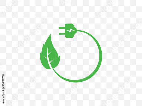 Eco energy icon. Vector illustration, flat design.