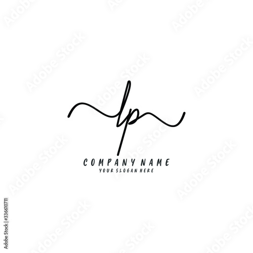 LP initial Handwriting logo vector templates