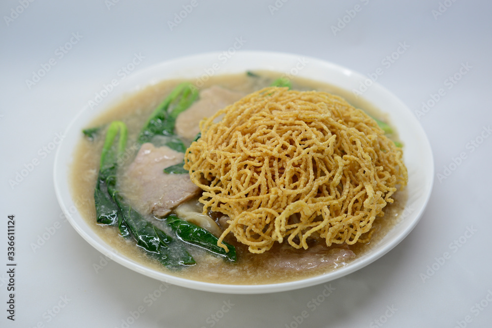 Fried noodle with pork and broccoli noodle Thai style Fried noodle with pork and broccoli noodle Thai style