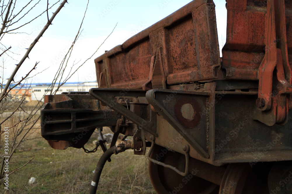 Old rusty railway car.