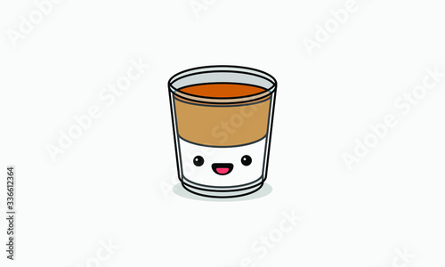 Dalgona Coffee Glass with Smiling Face