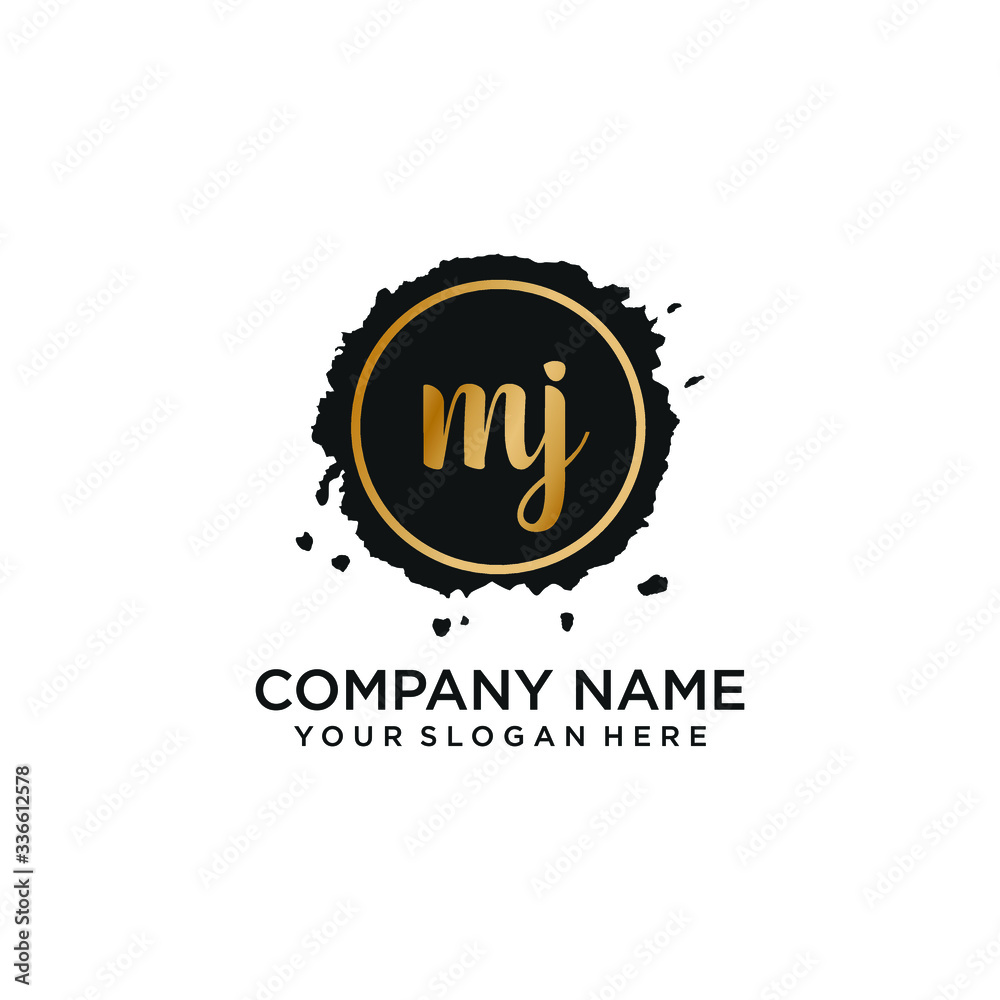 Fototapeta premium MJ initial Handwriting logo vector templates