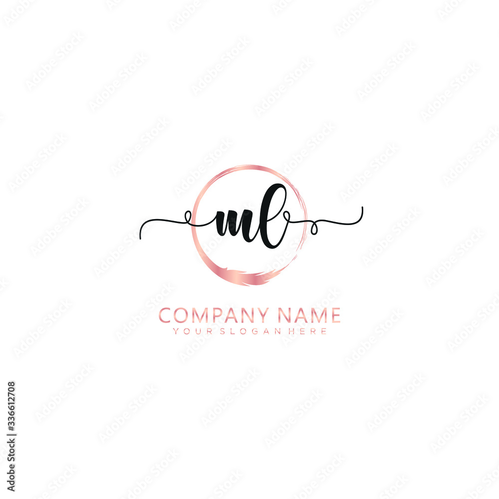 ML initial Handwriting logo vector templates