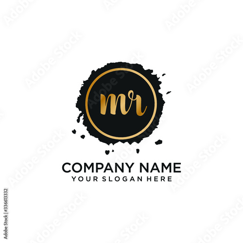 MR initial Handwriting logo vector templates