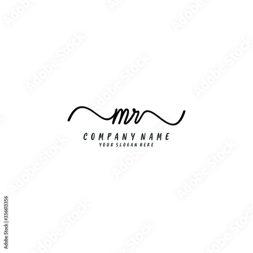 MR initial Handwriting logo vector templates